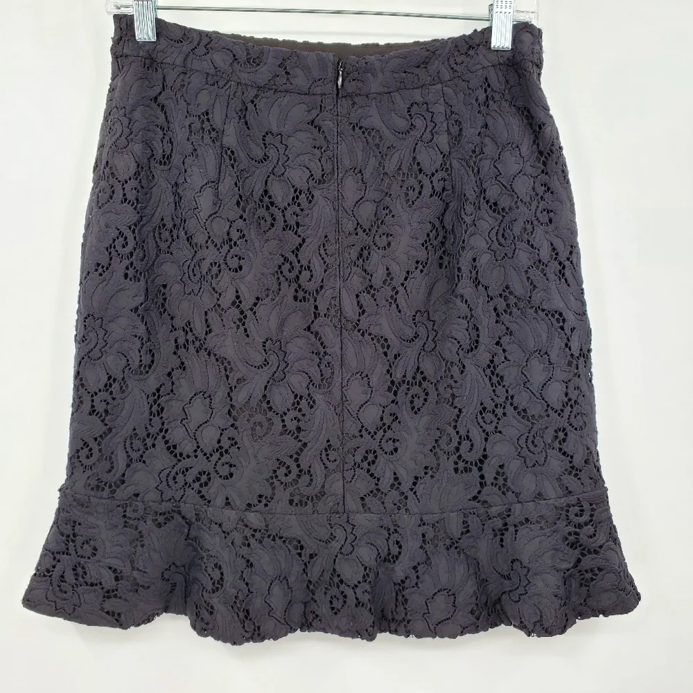 Club Monaco Navy Floral Lace Mini Skirt